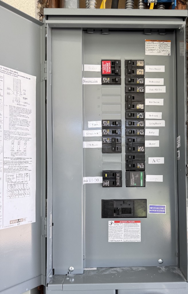 Breaker panel after upgrade